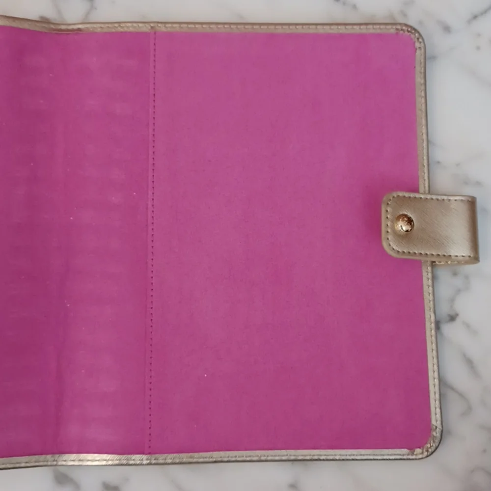 Lilly Pulitzer Gold Agenda Folio Gold exterior pink interior 8
